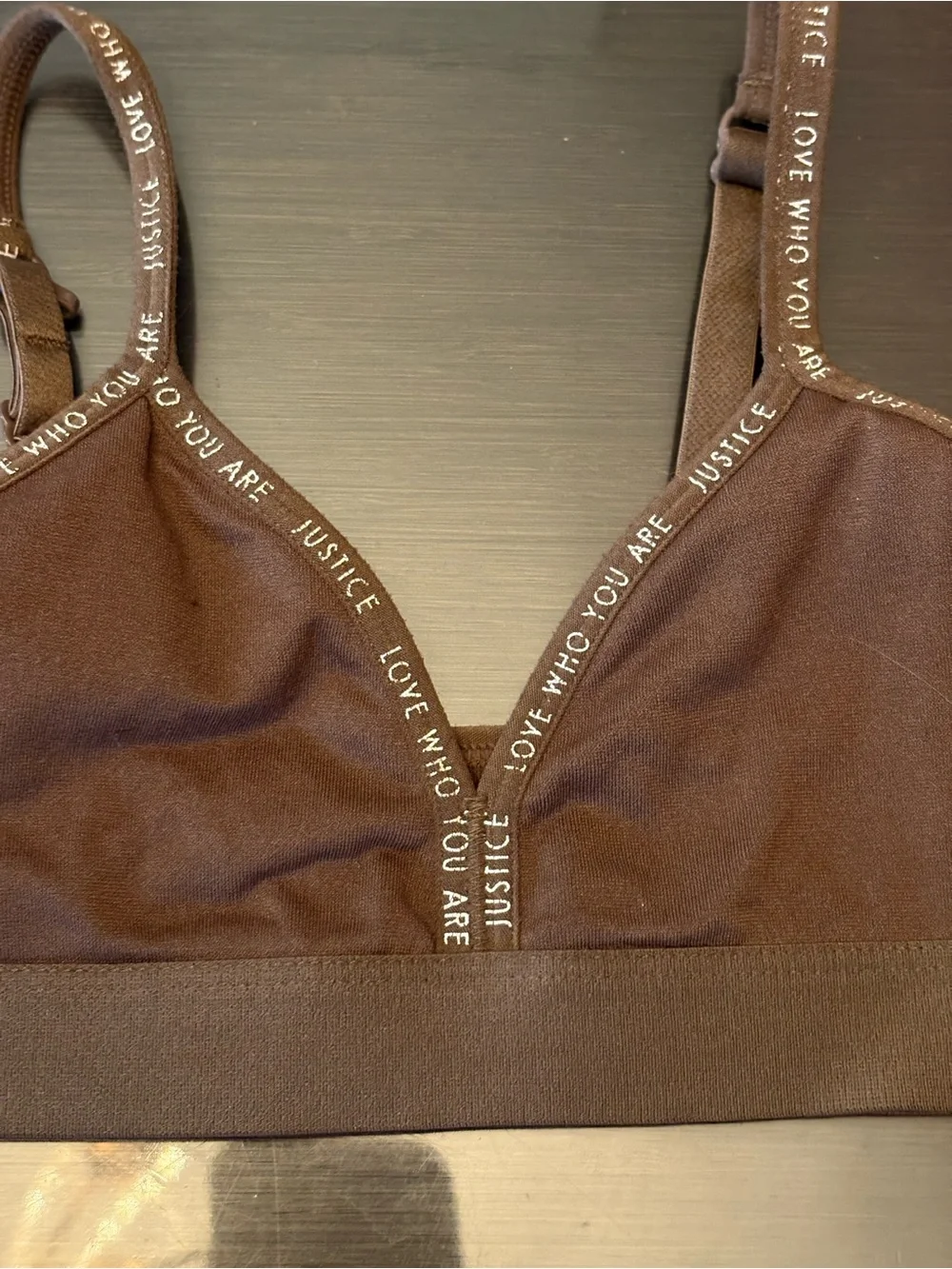Justice Brown Seamless Bralette with Branded Trim